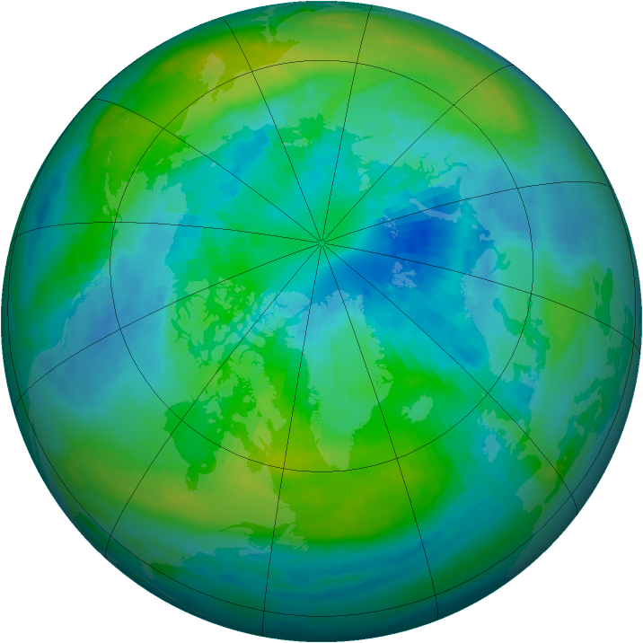 Arctic ozone map for 29 September 1984
